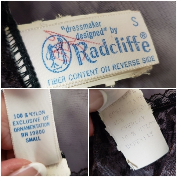 Vintage Van Roalte Radcliffe Lace Negligee Set Nightie and Robe S Black EUC - Picture 16 of 16